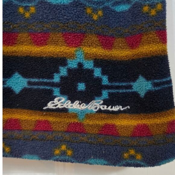 Eddie Bauer Aztec Print Fleece Quarter Zip Pullover Women's Large Warm - Picture 5 of 10